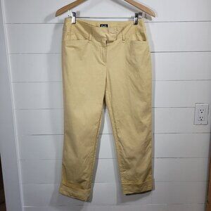 EUC Dolce & Gabbana Pants Women's sz 30 Ittierre Spa Gold Cuffed Cropped Chinos